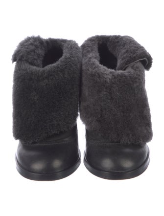 Rag & Bone Leather Faux Fur Trim Mules
