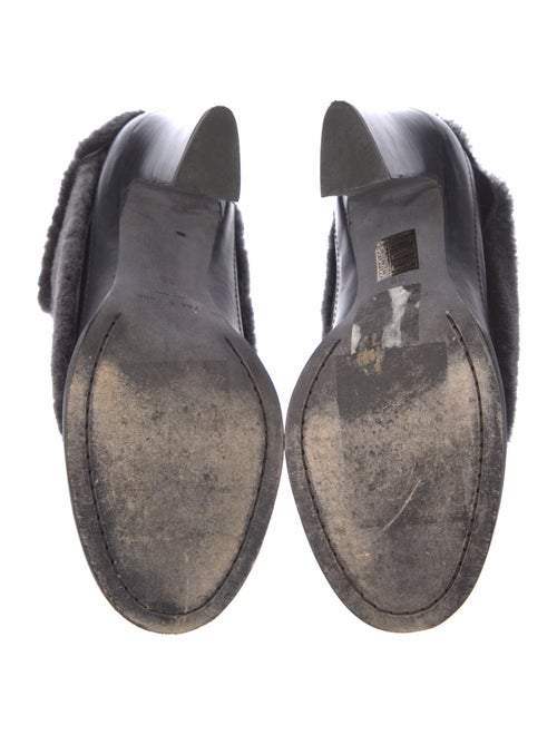 Rag & Bone Leather Faux Fur Trim Mules