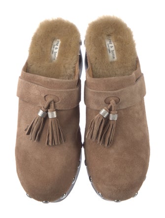 Rag & Bone Suede Tassel Accents Mules