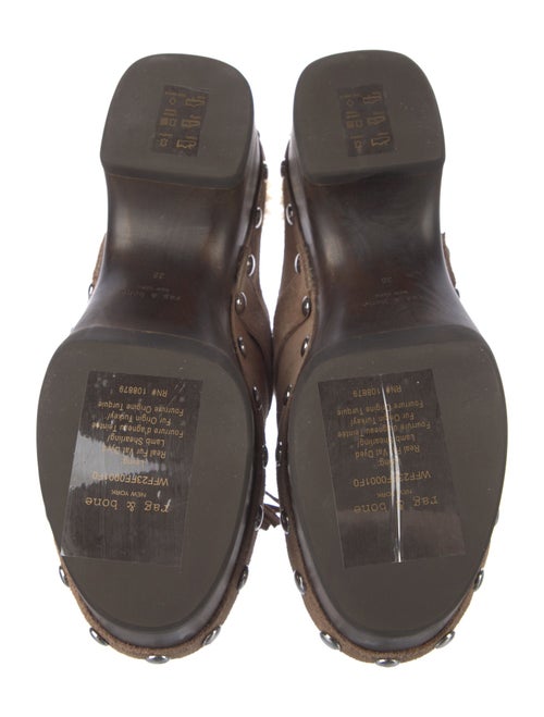 Rag & Bone Suede Tassel Accents Mules