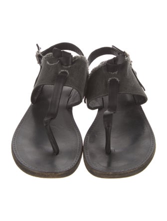 Rag & Bone Leather Raw-Edge Trim Slingback Sandals