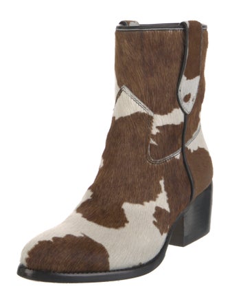 Rag & Bone Ponyhair Animal Print Moto Boots