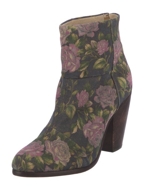 Rag & Bone Suede Floral Print Boots