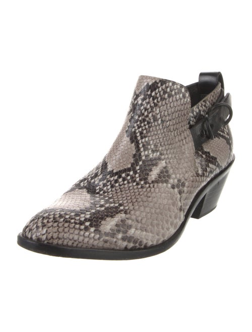 Rag & Bone Leather Animal Print Lace-Up Boots