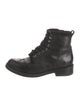 Rag & Bone Leather Fur Trim Combat Boots
