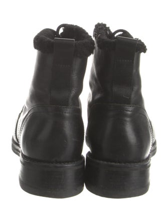 Rag & Bone Leather Fur Trim Combat Boots