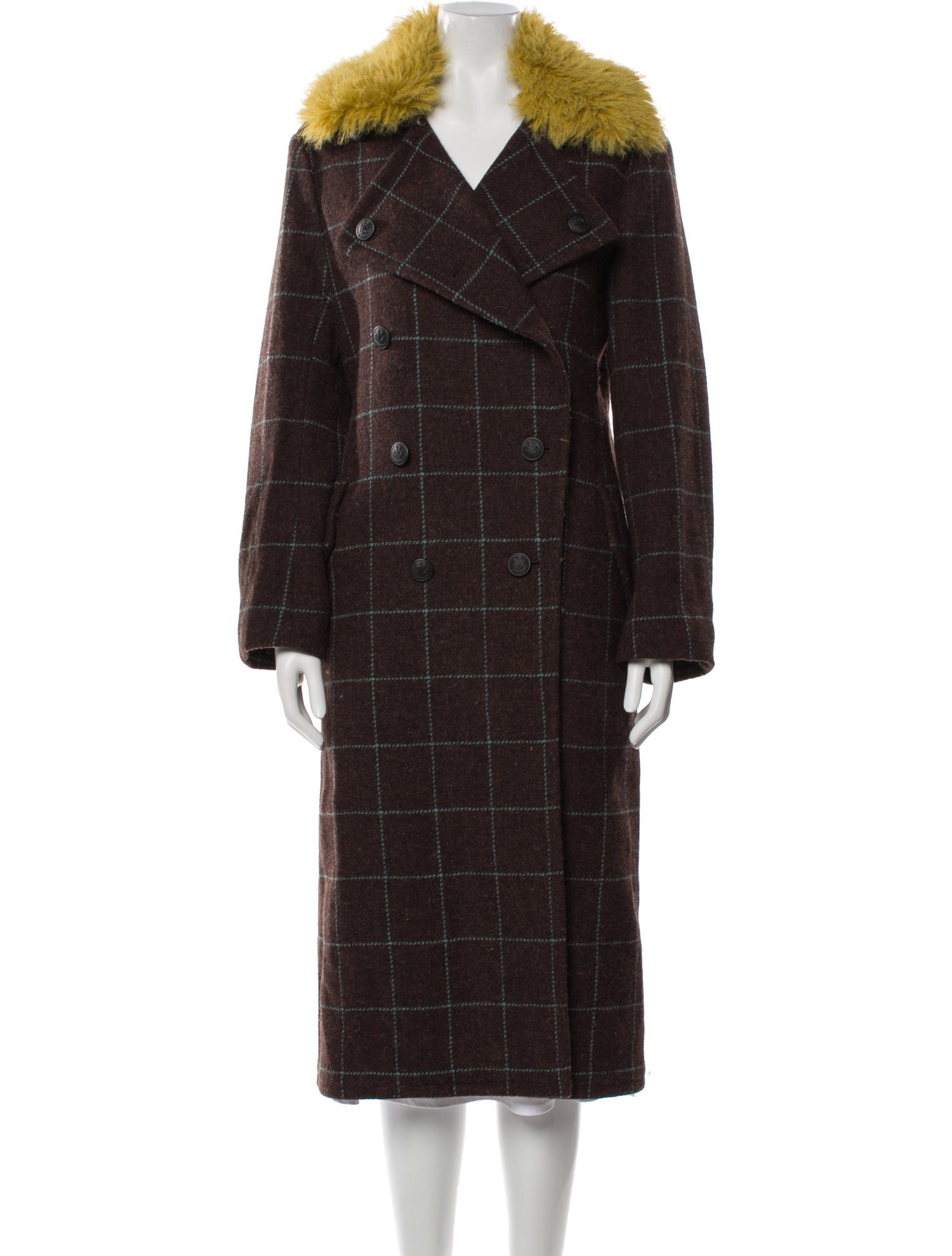 Rag & Bone Wool Plaid Print Coat