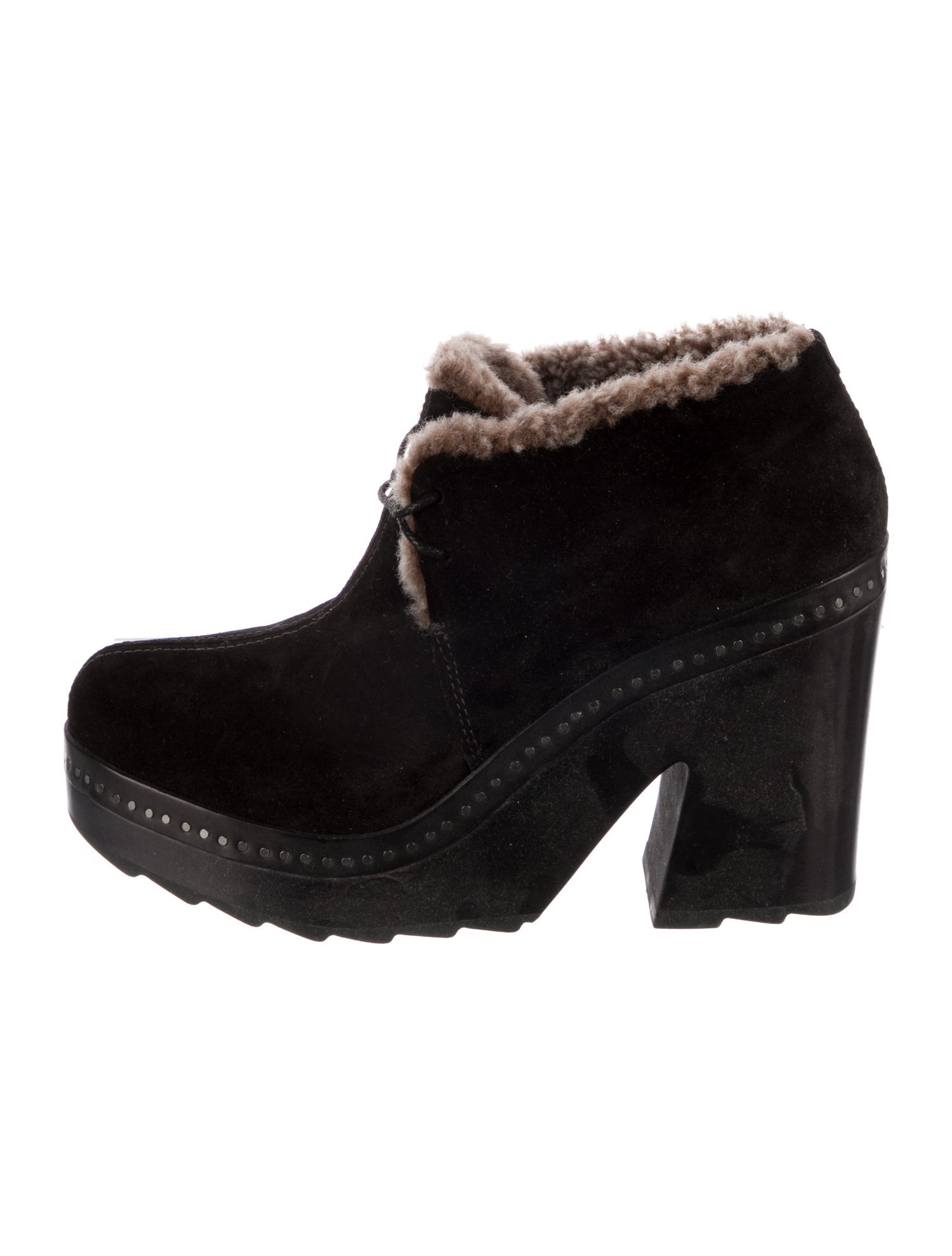 Rag & Bone Suede Studded Accents Lace-Up Boots