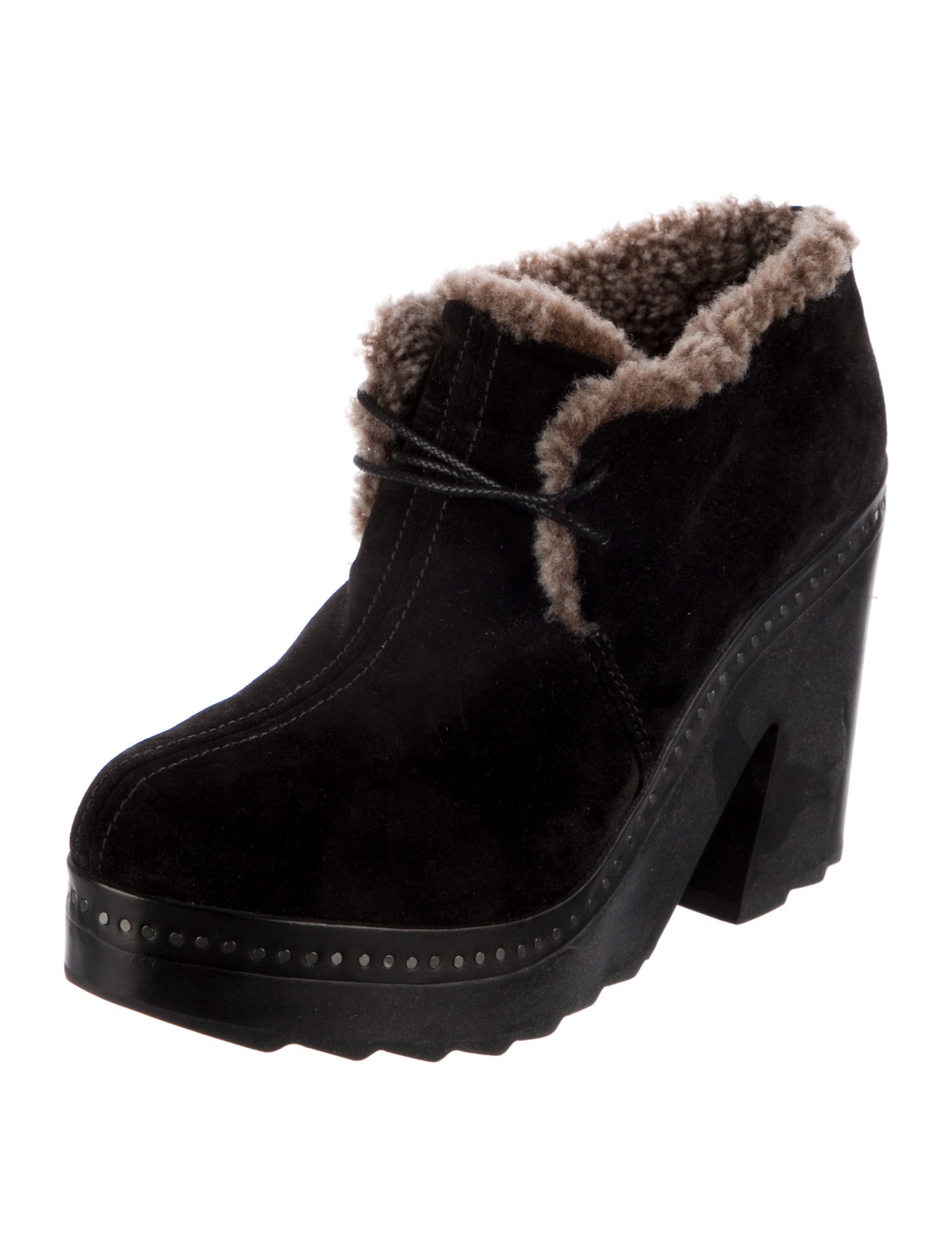 Rag & Bone Suede Studded Accents Lace-Up Boots