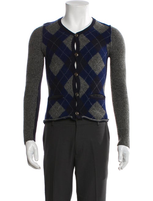 Rag & Bone Merino Wool Plaid Print Cardigan