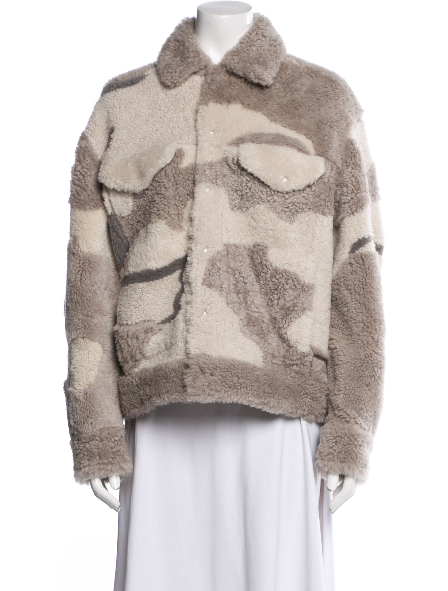 Rag & Bone Leather Camouflage Print Faux Fur Jacket w/ Tags