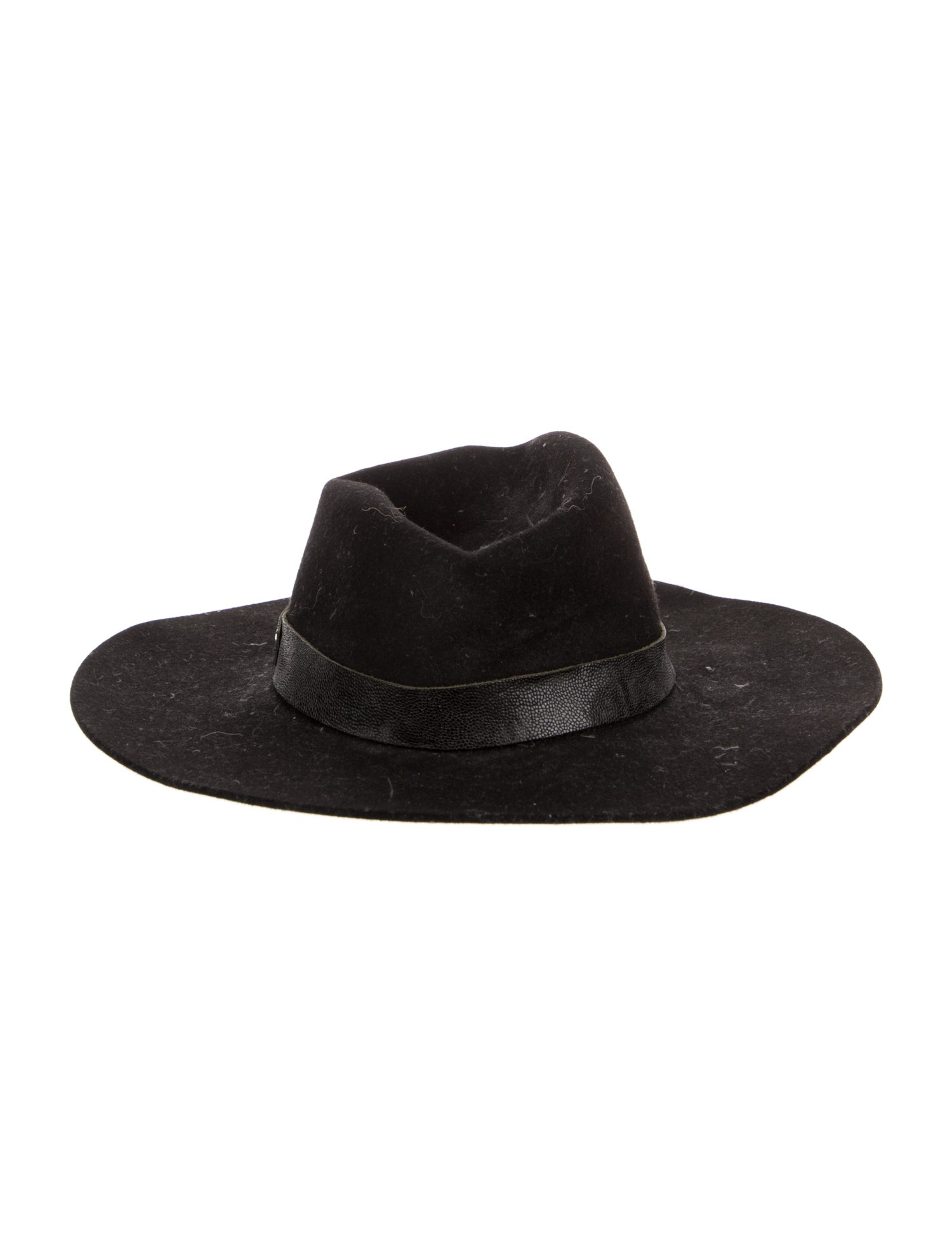 Rag & Bone Wool Wide Brim Fodera Hat w/ Leather Trim Accent At Brim