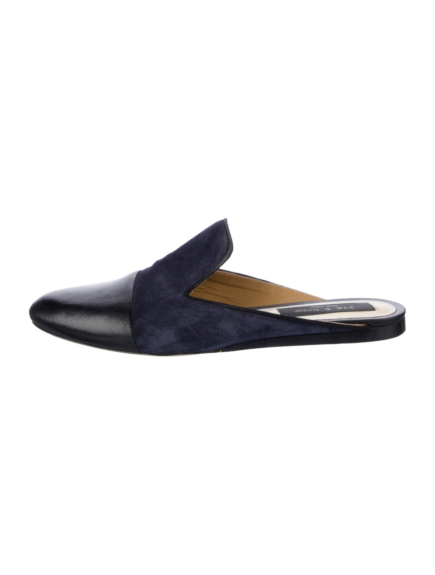 Rag & Bone Suede Leather Trim Embellishment Mules