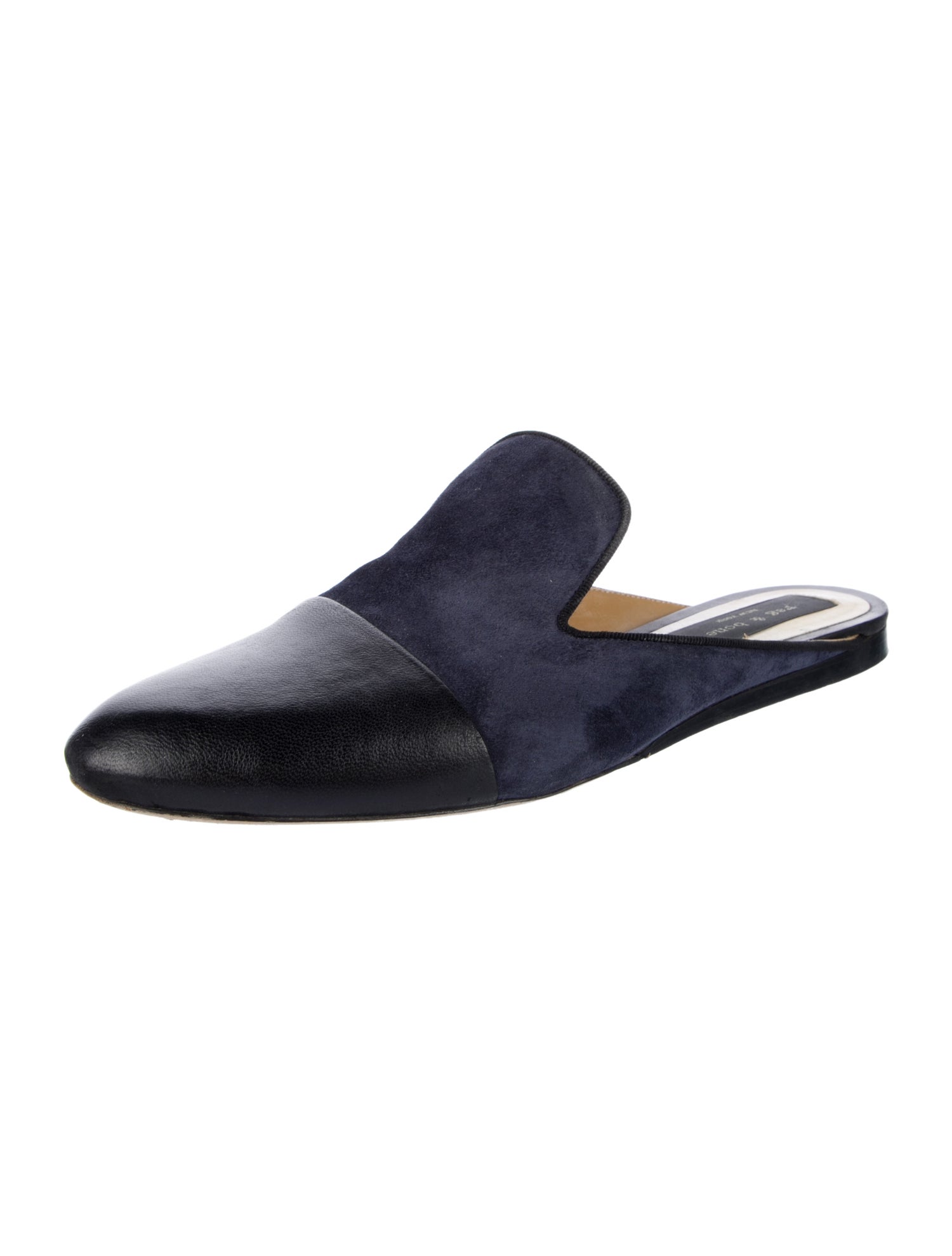 Rag & Bone Suede Leather Trim Embellishment Mules