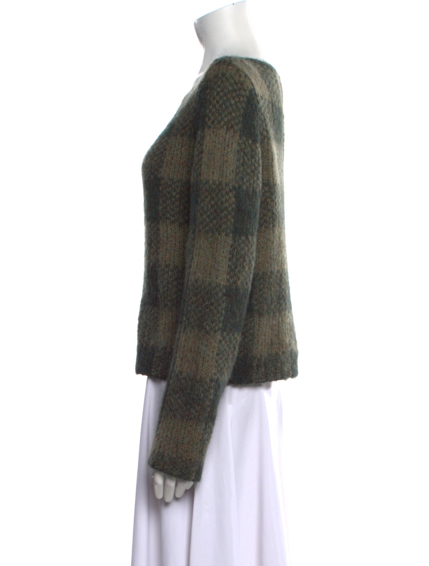 Rag & Bone Plaid Print Scoop Neck Sweater