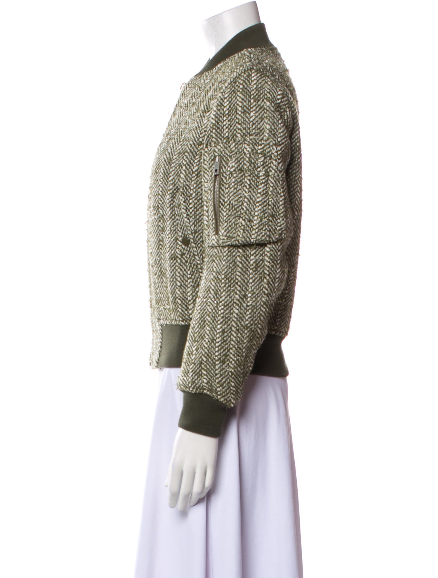 Rag & Bone Wool Tweed Pattern Bomber Jacket