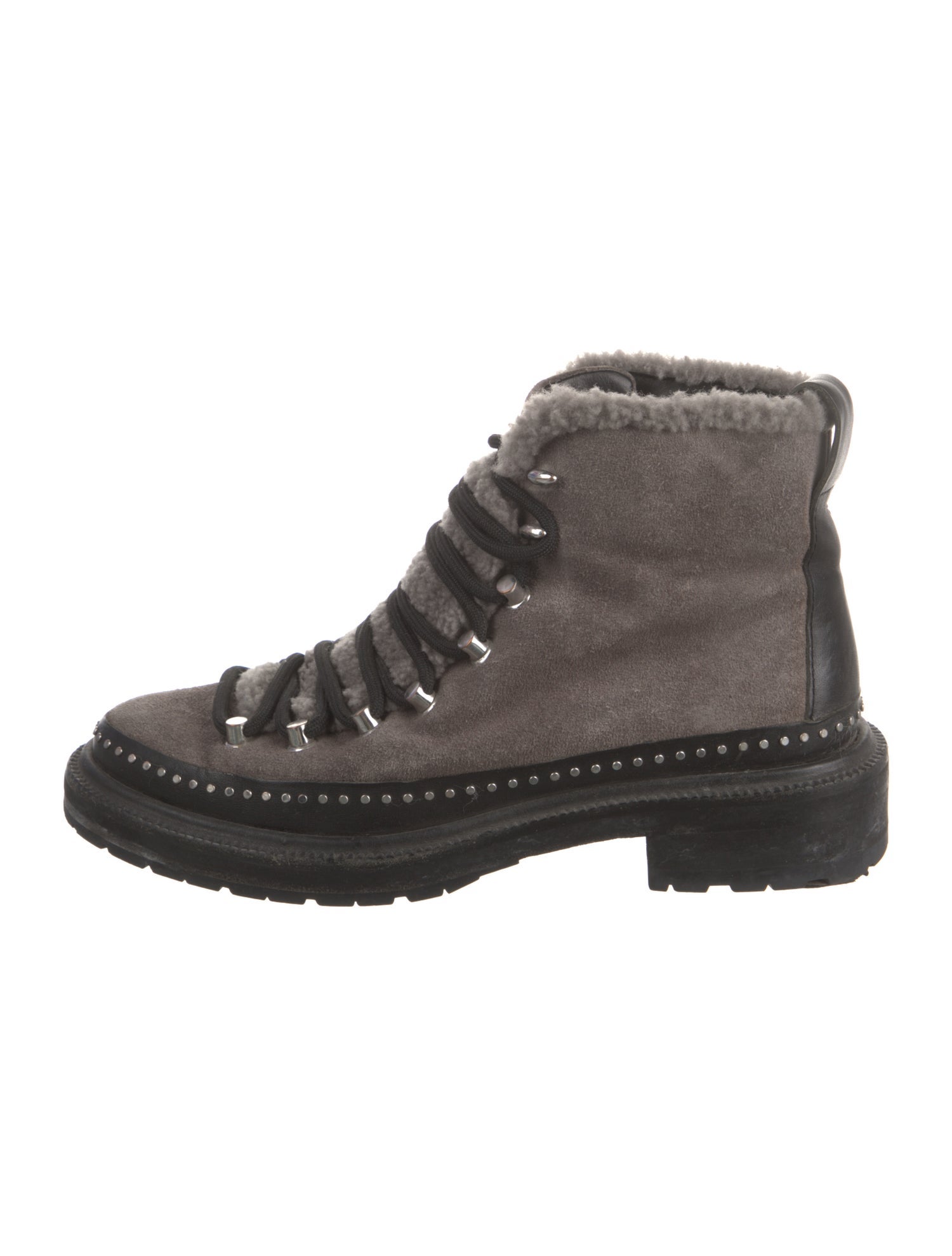 Rag & Bone Suede Colorblock Pattern Combat Boots
