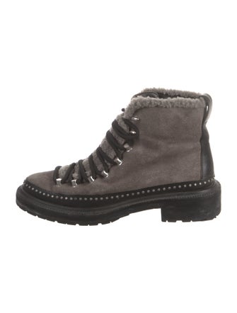 Rag & Bone Suede Colorblock Pattern Combat Boots