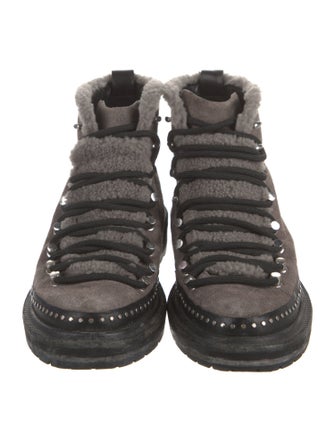 Rag & Bone Suede Colorblock Pattern Combat Boots