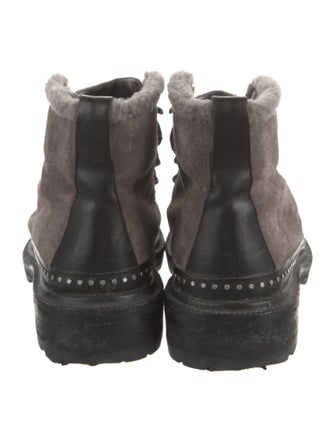 Rag & Bone Suede Colorblock Pattern Combat Boots