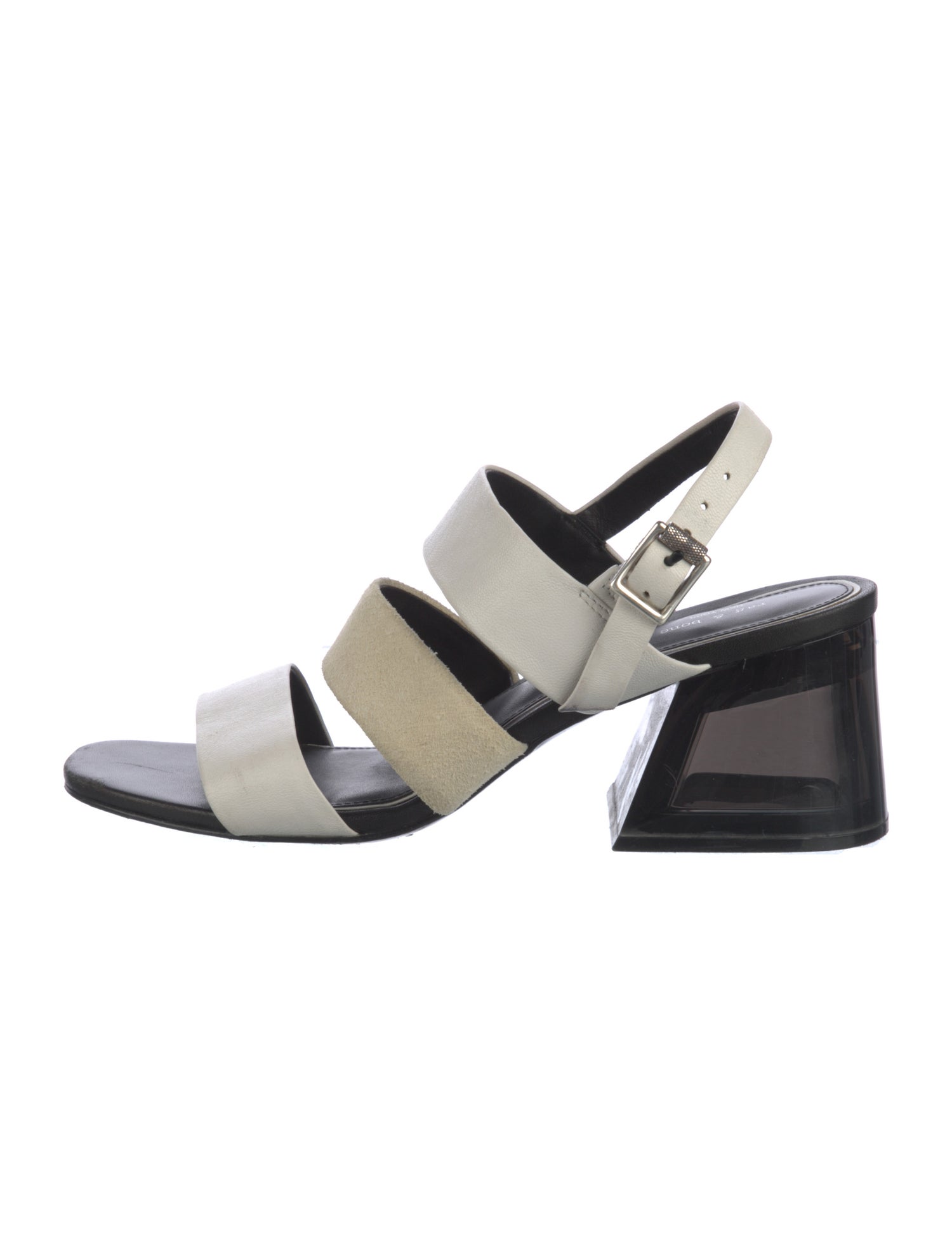 Rag & Bone Leather Colorblock Pattern Slingback Sandals