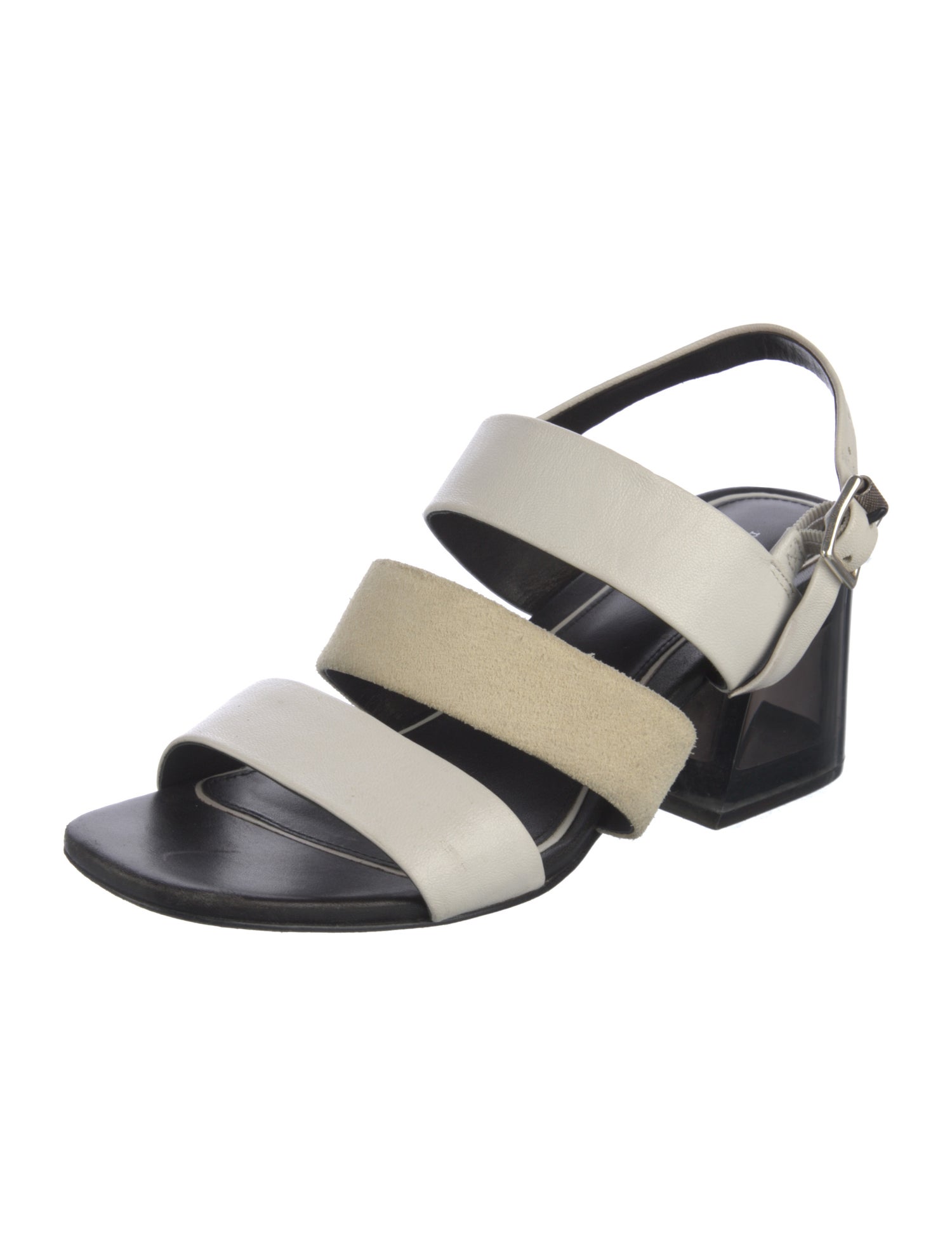 Rag & Bone Leather Colorblock Pattern Slingback Sandals