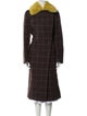 Rag & Bone Wool Plaid Print Faux Fur Coat