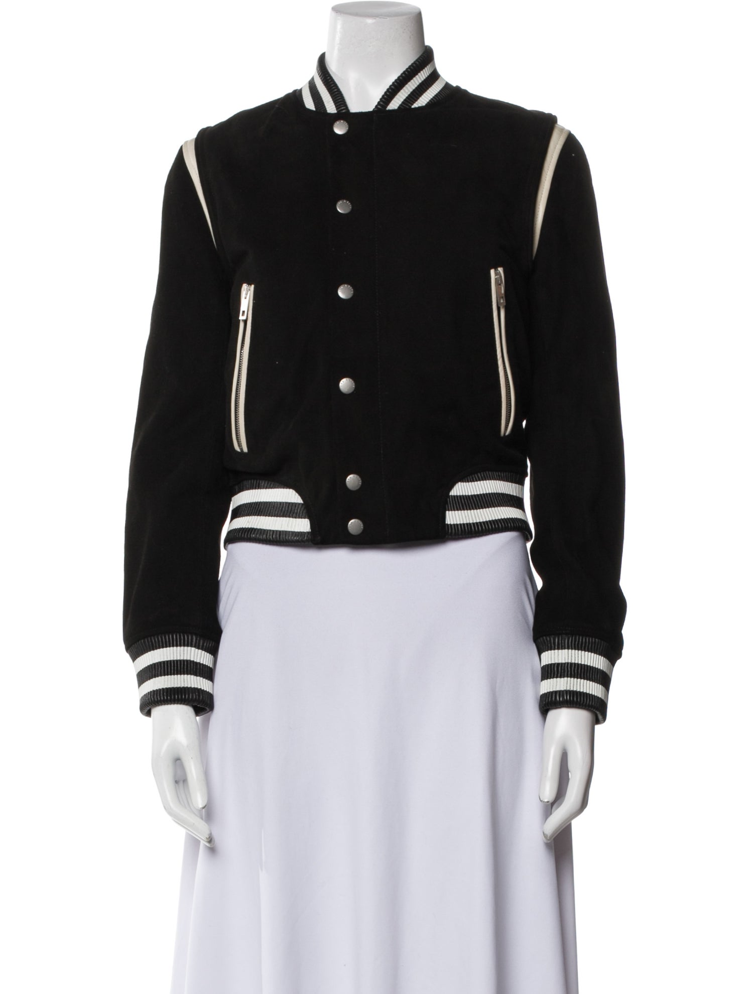 Rag & Bone Leather Graphic Print Evening Jacket