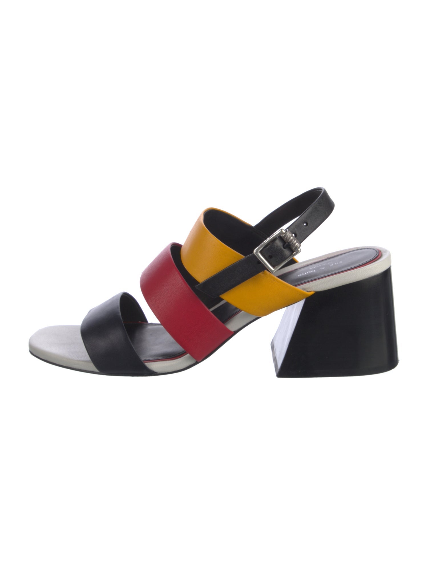 Rag & Bone Leather Colorblock Pattern Slingback Sandals