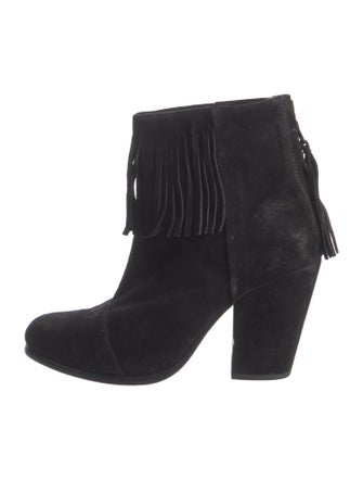 Rag & Bone Suede Fringe Trim Accent Western Boots
