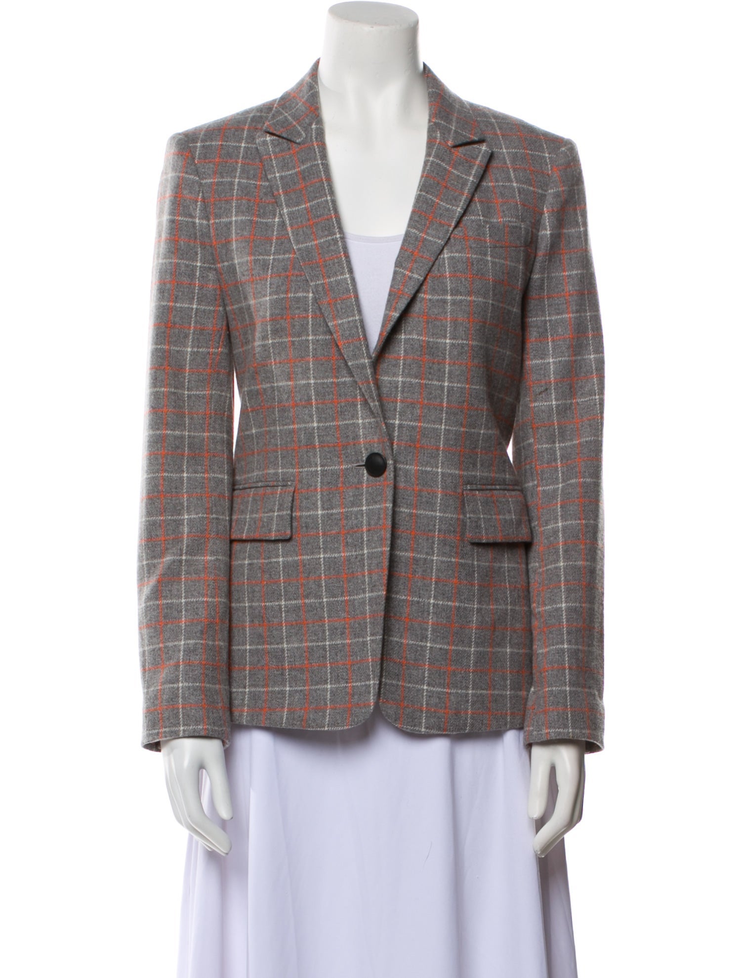 Rag & Bone Lambswool Plaid Print Blazer
