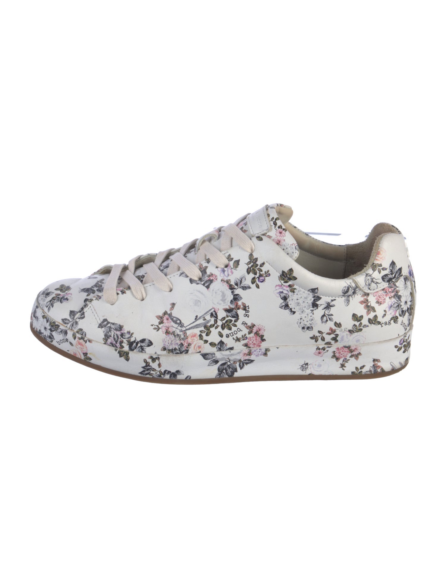 Rag & Bone Leather Floral Print Sneakers
