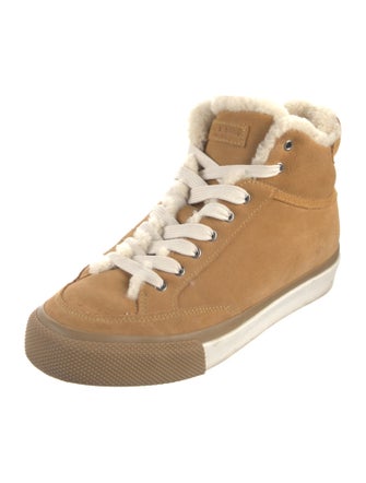 Rag & Bone Suede Fur Trim Wedge Sneakers
