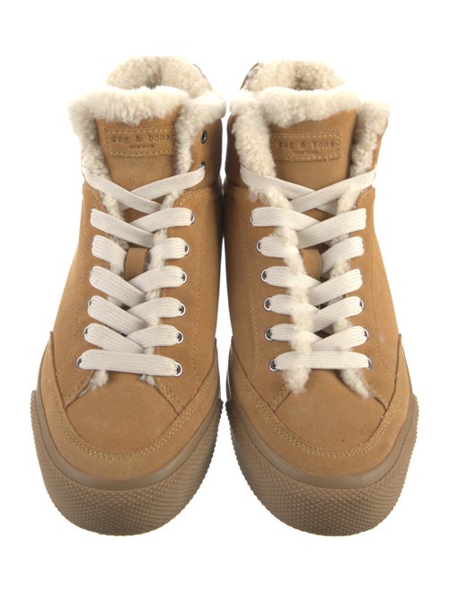 Rag & Bone Suede Fur Trim Wedge Sneakers