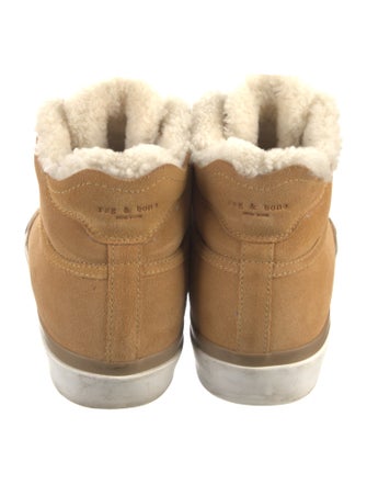 Rag & Bone Suede Fur Trim Wedge Sneakers