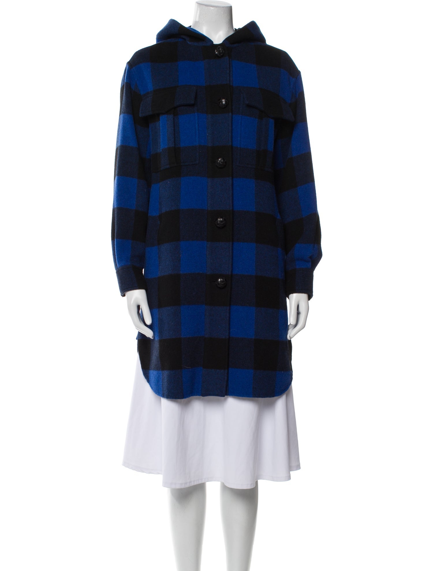 Rag & Bone Wool Plaid Print Coat