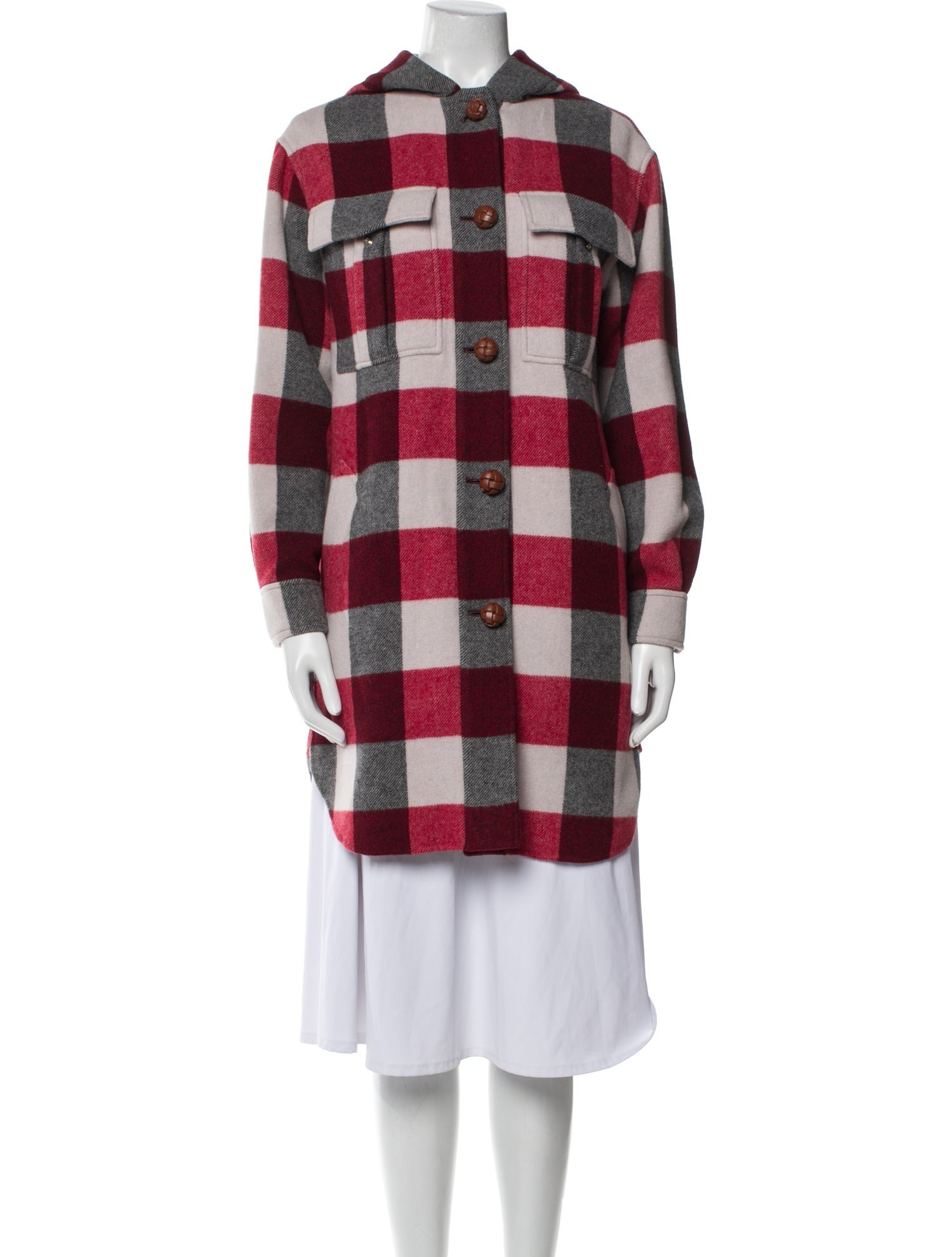 Rag & Bone Wool Plaid Print Coat