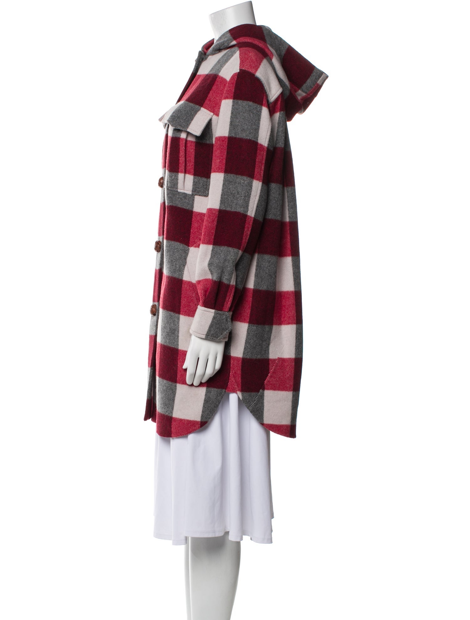 Rag & Bone Wool Plaid Print Coat