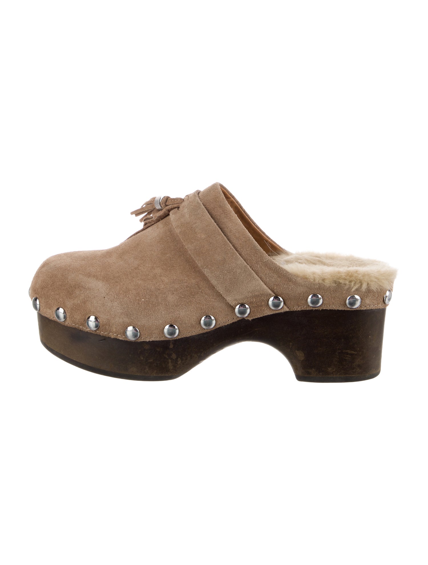 Rag & Bone Suede Tassel Accents Mules