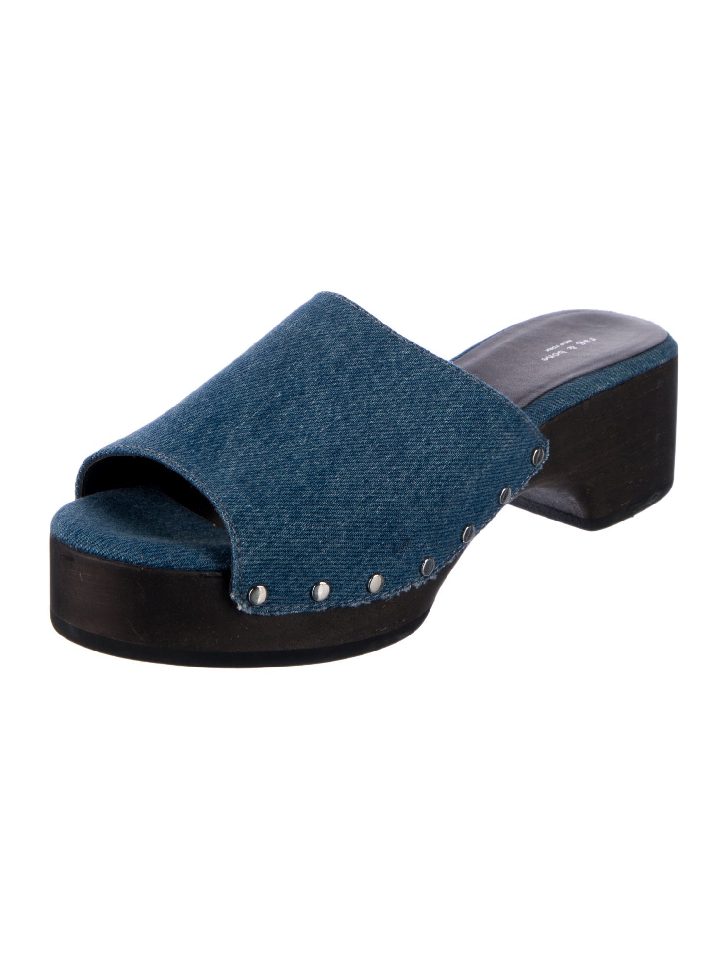 Rag & Bone Denim Studded Accents Slides