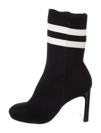 Rag & Bone Colorblock Pattern Leather Trim Embellishment Sock Boots