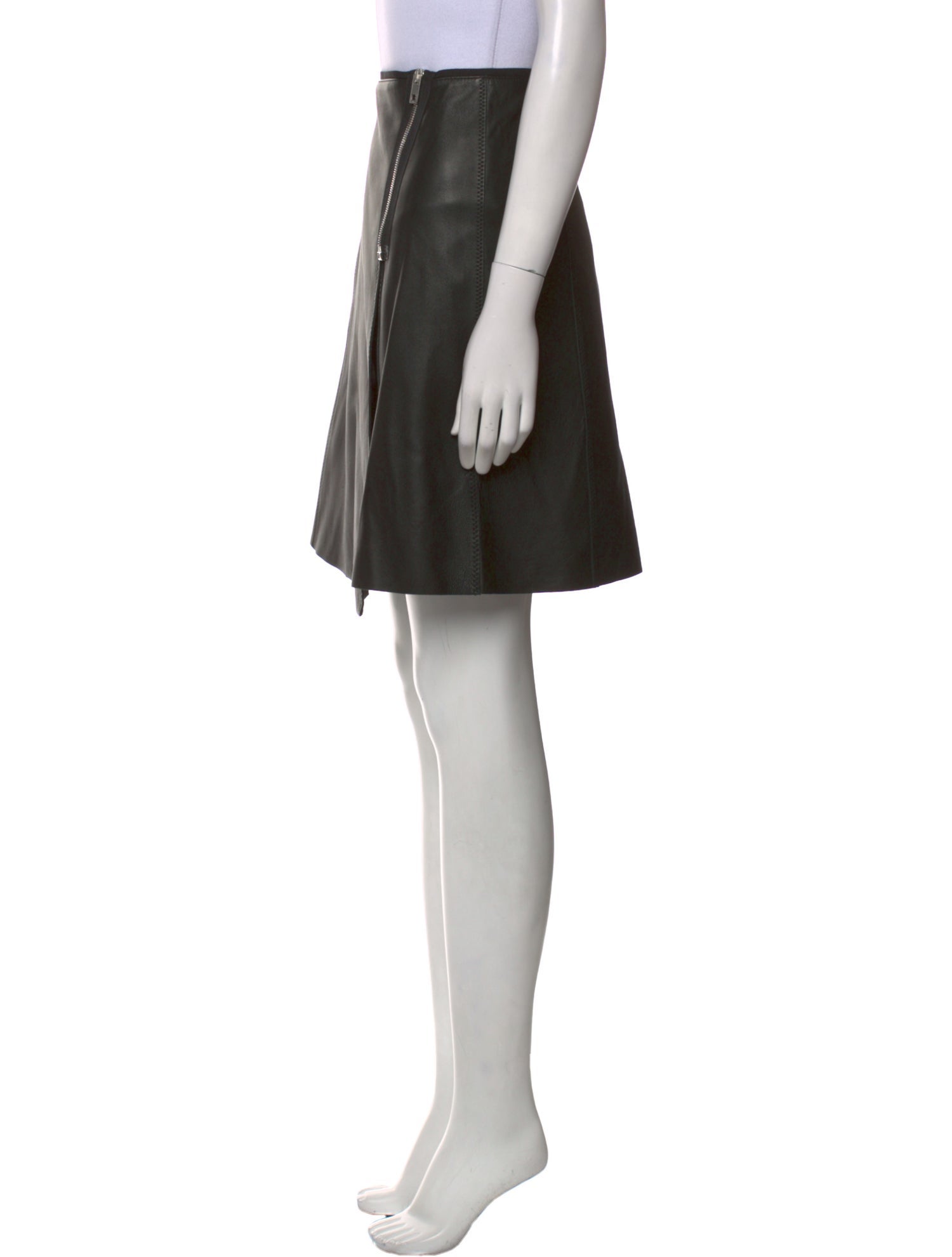 Rag & Bone Lamb Leather Knee-Length Skirt