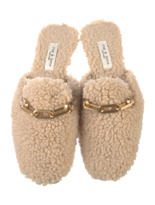 Rag & Bone Fur Chain-Link Accents Mules