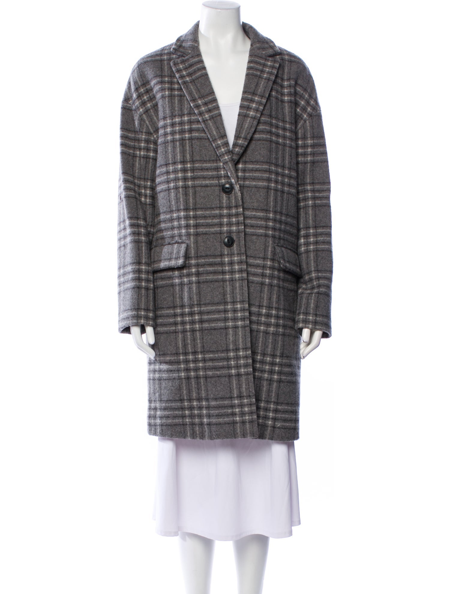 Rag & Bone Wool Plaid Print Coat