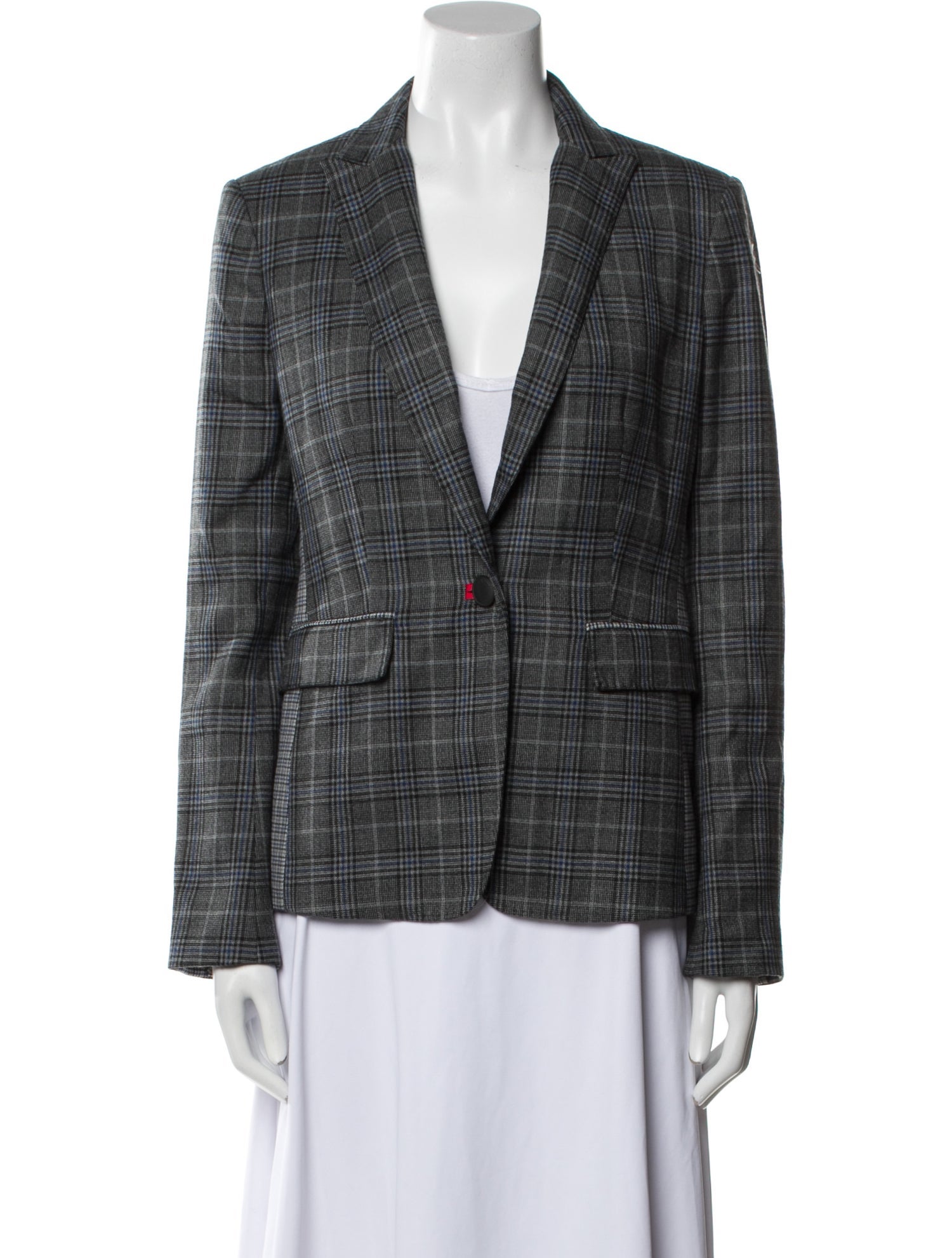 Rag & Bone Wool Plaid Print Blazer