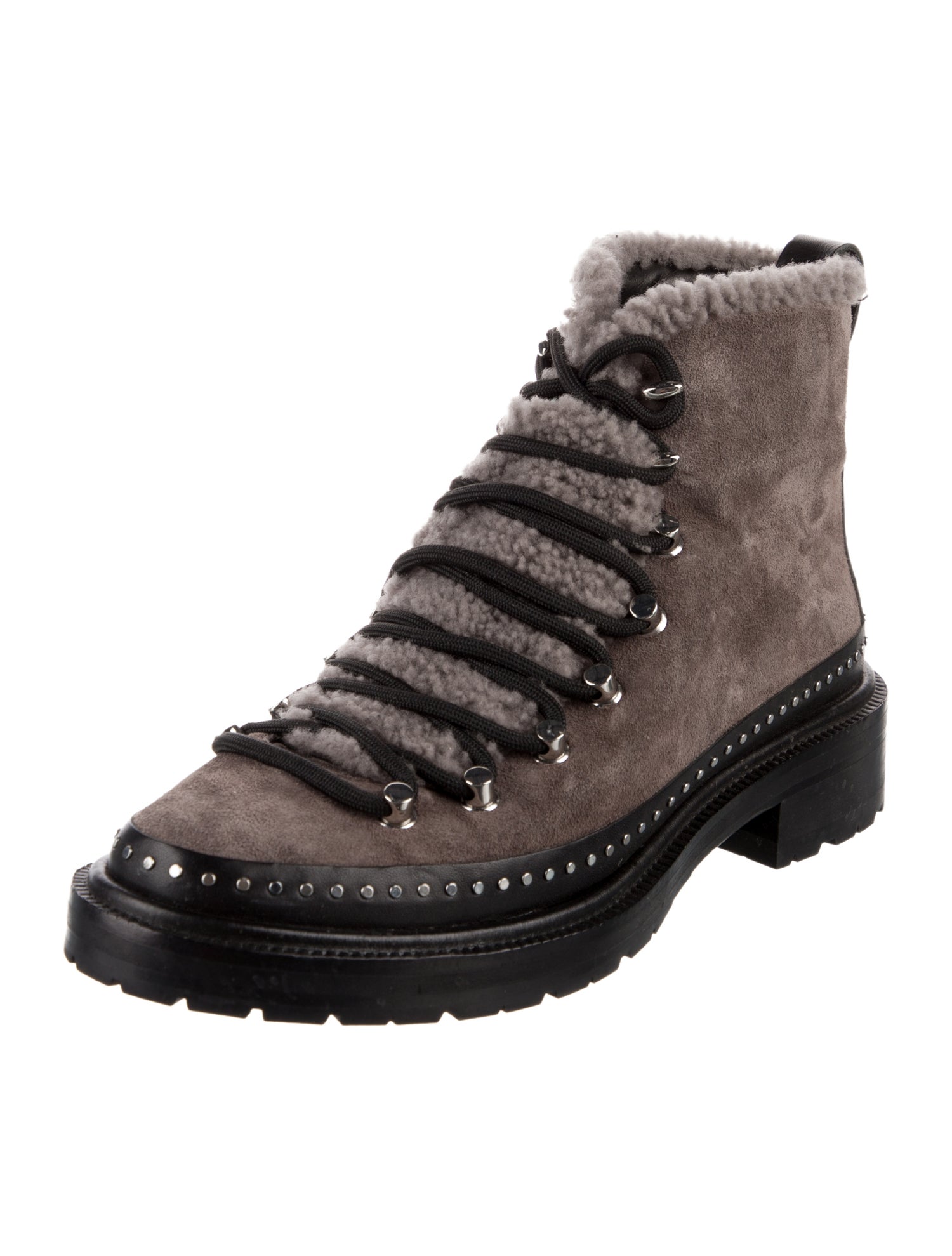 Rag & Bone Suede Studded Accents Combat Boots