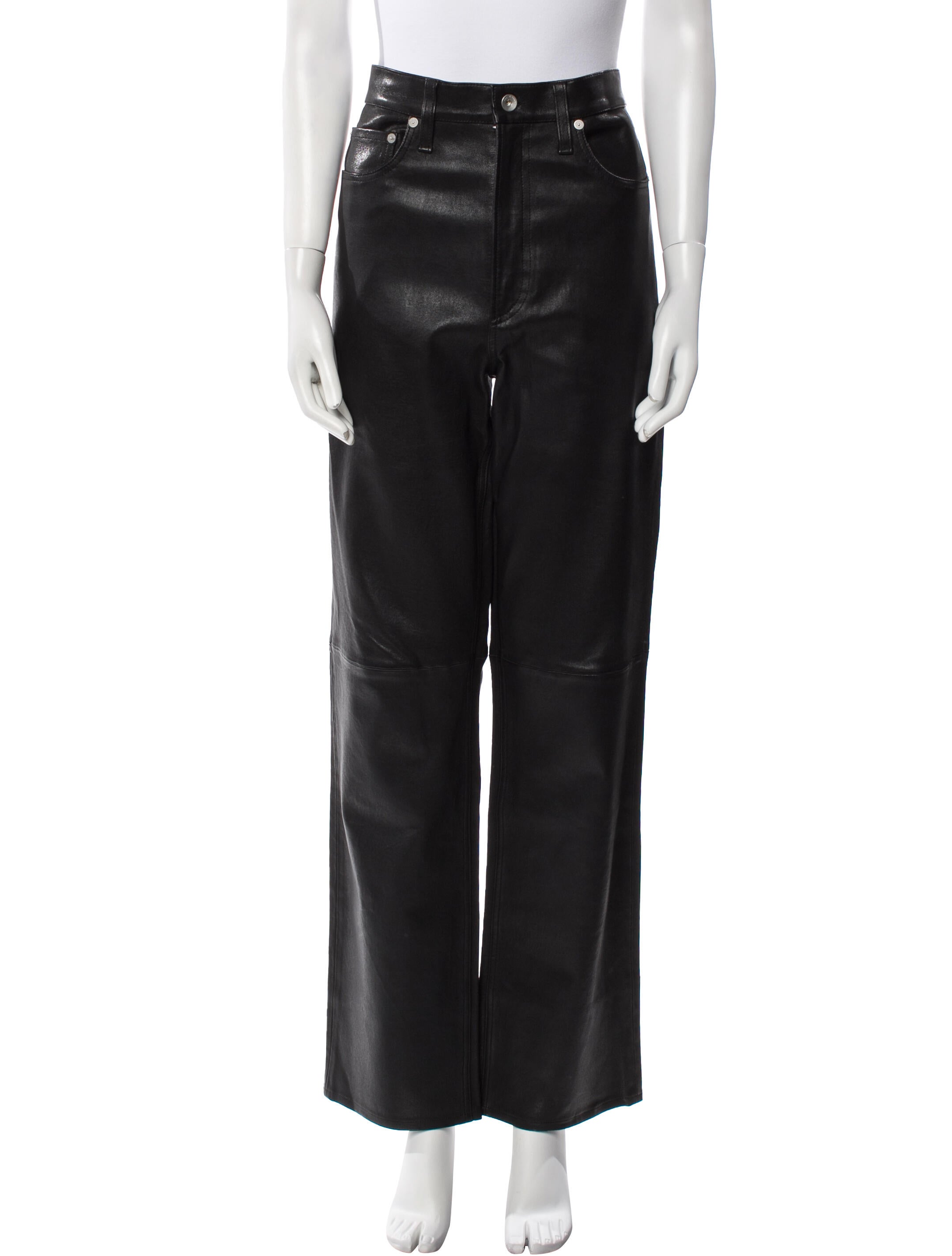 Rag & Bone Leather Wide Leg Pants