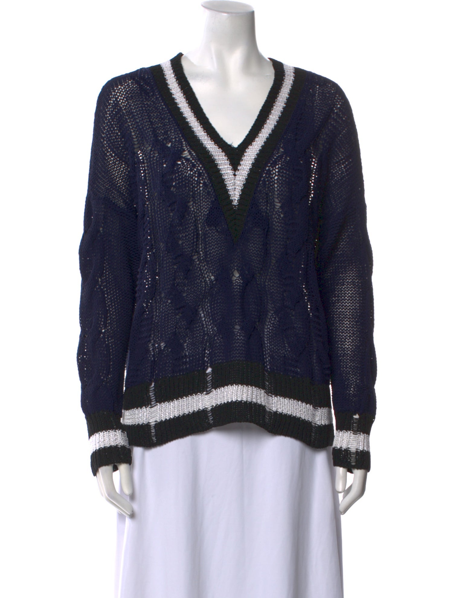 Rag & Bone Striped V-Neck Sweater