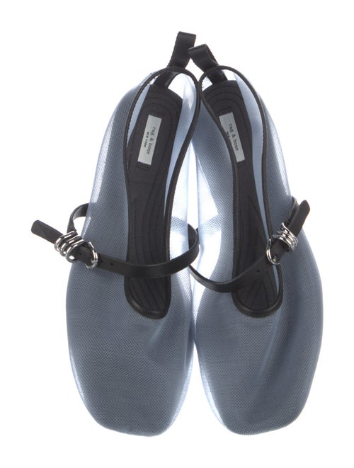 Rag & Bone Mesh Leather Trim Embellishment Mary Jane Flats