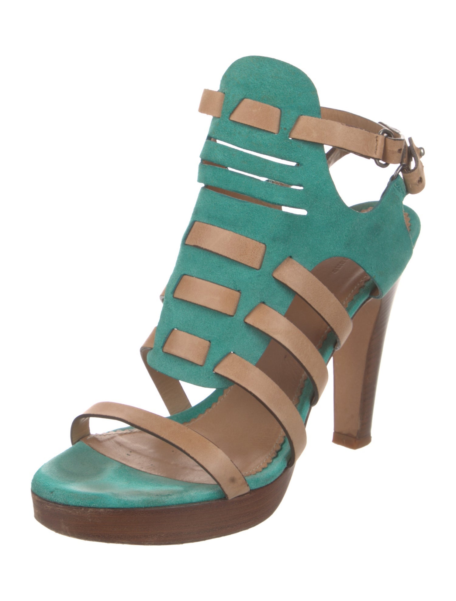 Rag & Bone Suede Colorblock Pattern Gladiator Sandals